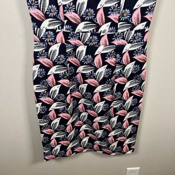 Boden Martha Sheath Dress Size 6R Blue Retro Mod Twee Work Career Floral - Picture 5 of 8